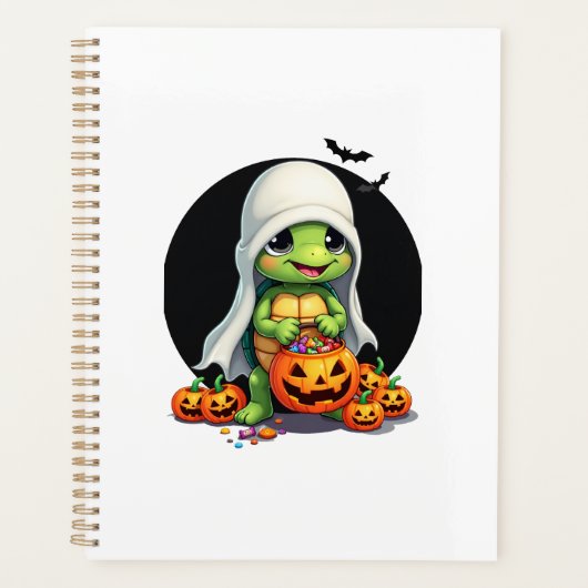 Cute Halloween Turtle Ghost with Candy (7) Planer (Vorderseite)