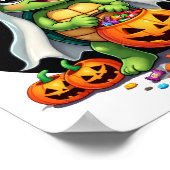 Cute Halloween Turtle Ghost with Candy (7) Poster (Ecke)