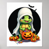Cute Halloween Turtle Ghost with Candy (7) Poster (Vorne)