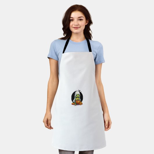 Cute Halloween Turtle Ghost with Candy (7) Schürze (Getragen)