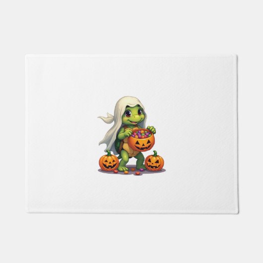 Cute Halloween Turtle Ghost with Candy (8) Fußmatte (Vorderseite)