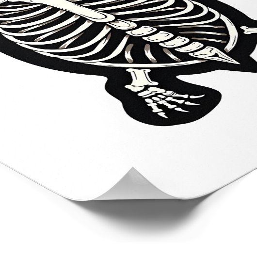 Cute Halloween Turtle Skeleton Tortoise Fossils Ar Poster (Ecke)