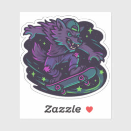 Cute Halloween Werewolf Skateboard Sticker