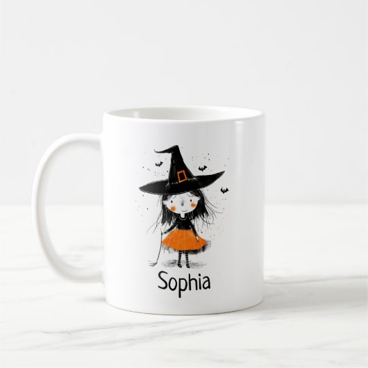 Cute Halloween Witch Illustration Kaffeetasse (Links)