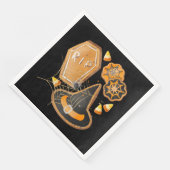 CUTE HALLOWEEN WITCHES HAT COFFIN SPIDER WEBS SERVIETTE (Ecke)
