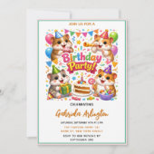 Cute Hamster Birthday Party | Kids Hamster Einladung (Vorderseite)