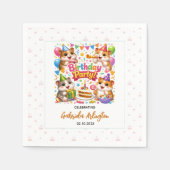 Cute Hamster Birthday Party | Kids Hamster Serviette (Vorderseite)