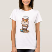 Cute Hamster Chef Character Baking Cookies T-Shirt (Vorderseite)