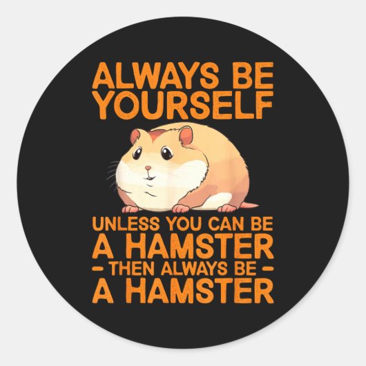 Cute Hamster Design For Men Women Kids Dwarf Hamst Runder Aufkleber (Vorderseite)