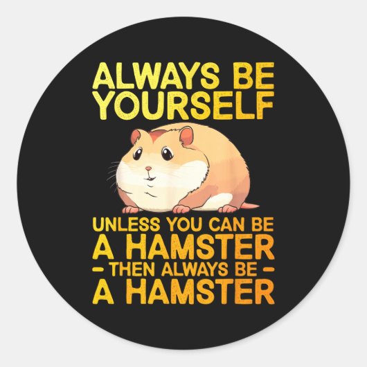 Cute Hamster Design For Men Women Kids Dwarf Hamst Runder Aufkleber (Vorderseite)