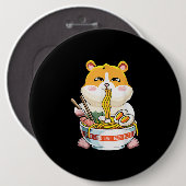 Cute Hamster Kawaii Ramen Button (Vorne & Hinten)
