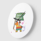 Cute Hand-Drawn Birthday  Große Wanduhr (Winkel)