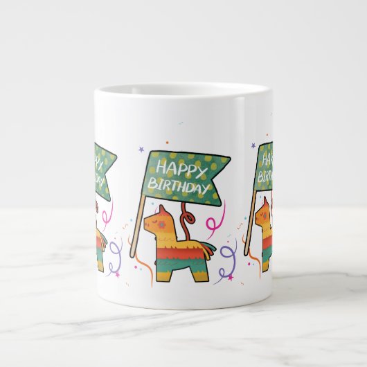 Cute Hand-Drawn Birthday  Jumbo-Tasse (Vorderseite)