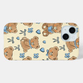Cute Hand-drawn Brown Teddy Bears Seamless Pattern Case-Mate iPhone Hülle (Rückseite (Horizontal))