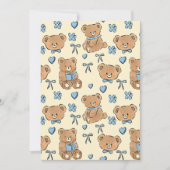 Cute Hand-drawn Brown Teddy Bears Seamless Pattern Einladung (Vorderseite)