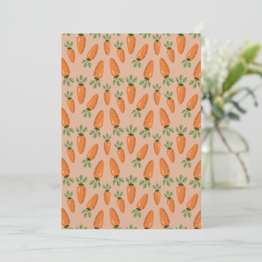 Cute Hand-drawn Carrots Seamless Pattern Einladung (Stehend Vorderseite)