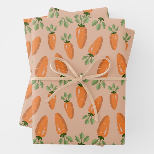 Cute Hand-drawn Carrots Seamless Pattern Geschenkpapier Set (Beispiel)