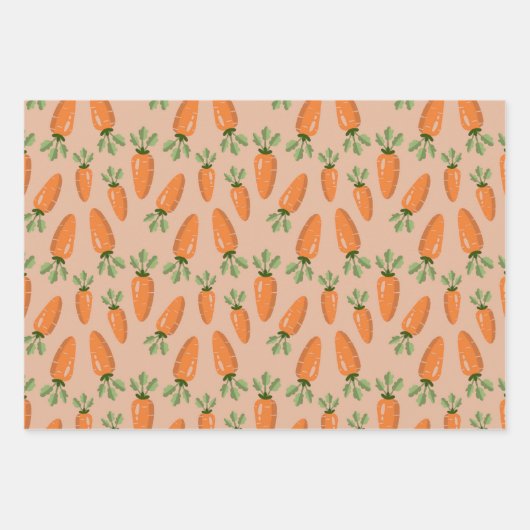 Cute Hand-drawn Carrots Seamless Pattern Geschenkpapier Set (Vorderseite)