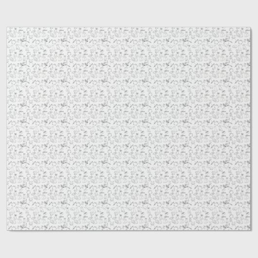 Cute Hand-Drawn Cat Doodles Geschenkpapier (Flach)