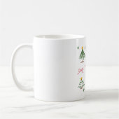 Cute Hand Drawn Christmas Trees and Bows Pattern Kaffeetasse (Links)