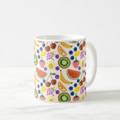 Cute Hand-drawn Doodle Fruits Seamless Pattern Kaffeetasse (VorderseiteRechts)