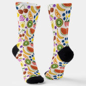 Cute Hand-drawn Doodle Fruits Seamless Pattern Socken (Gewinkelt)