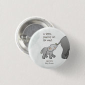  Cute Hand Drawn Elephant Little Peanut BabyShower Button (Vorne & Hinten)