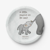 Cute Hand Drawn Elephant Little Peanut BabyShower Pappteller (Vorderseite)