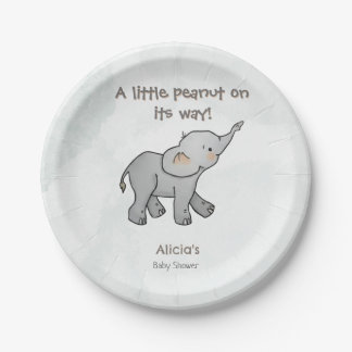  Cute Hand Drawn Elephant Little Peanut BabyShower Pappteller