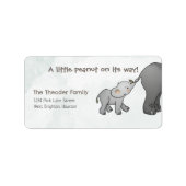  Cute Hand Drawn Elephant Little Peanut On Its Way Adressaufkleber (Vorne)