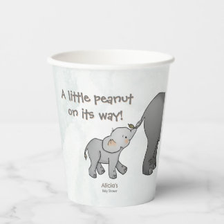  Cute Hand Drawn Elephant Little Peanut on its way Pappbecher