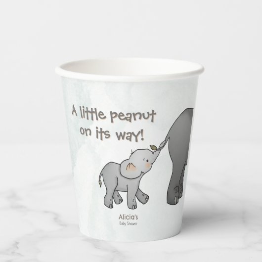  Cute Hand Drawn Elephant Little Peanut on its way Pappbecher (Vorderseite)