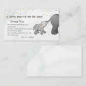 Cute Hand Drawn Elephant Little Peanut Thank You Begleitkarte (Vorne/Hinten)