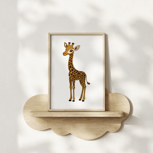 Cute Hand-Drawn Giraffe Nursery Art Poster