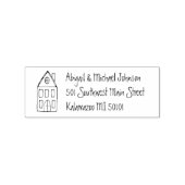 Cute Hand-Drawn House Name & Address Stamp Gummistempel (Stempel)