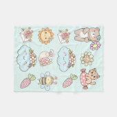 Cute hand drawn illustrations Nursery decor Blue Fleecedecke (Vorderseite (Horizontal))