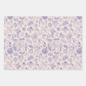 Cute Hand Drawn Italian Food and Flowers Kitchen Geschenkpapier Set (Vorderseite 3)