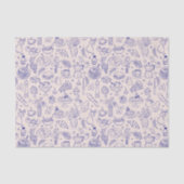 Cute Hand Drawn Italian Food and Flowers Kitchen Seidenpapier (Vorderseite)