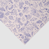 Cute Hand Drawn Italian Food and Flowers Kitchen Seidenpapier (Ausschnitt)