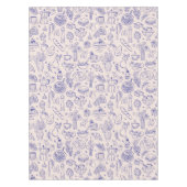 Cute Hand Drawn Italian Food and Flowers Tischdecke (Vorderseite)