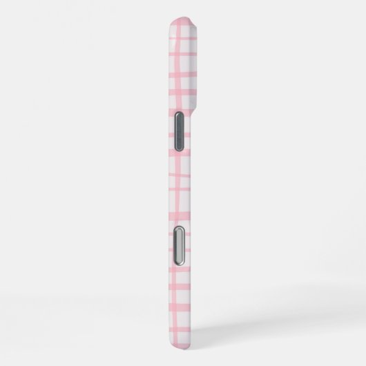 Cute Hand-Drawn Modern Pink Grid iPhone Hülle (Rechte Seite)
