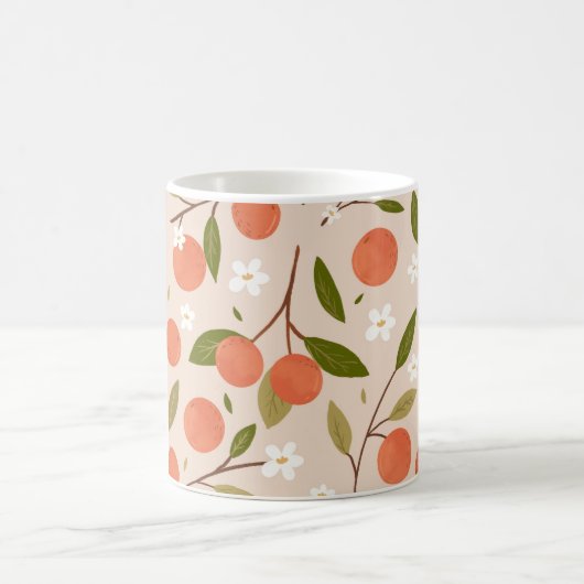 Cute Hand-drawn Orange Blossom Seamless Pattern Kaffeetasse (Mittel)