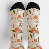 Cute Hand-drawn Orange Blossom Seamless Pattern Socken (Oben)