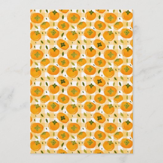 Cute Hand-Drawn Persimmons Seamless Pattern Einladung (Vorderseite)