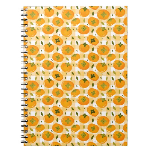 Cute Hand-Drawn Persimmons Seamless Pattern Notizblock (Vorderseite)