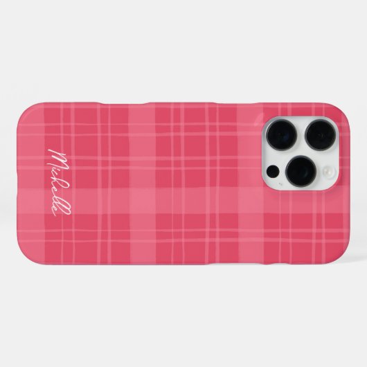 Cute Hand-Drawn Red Plaid  iPhone Hülle (Rückseite (Horizontal))