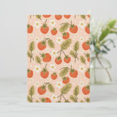 Cute Hand-drawn Red Strawberry Seamless Pattern Einladung (Stehend Vorderseite)