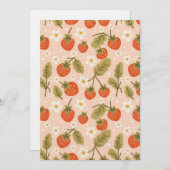 Cute Hand-drawn Red Strawberry Seamless Pattern Einladung (Vorne/Hinten)