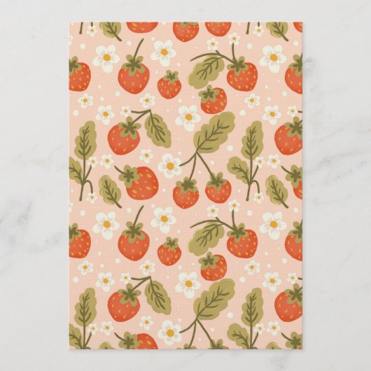 Cute Hand-drawn Red Strawberry Seamless Pattern Einladung (Vorderseite)