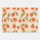 Cute Hand-drawn Red Strawberry Seamless Pattern Geschenkpapier Set (Vorderseite 3)